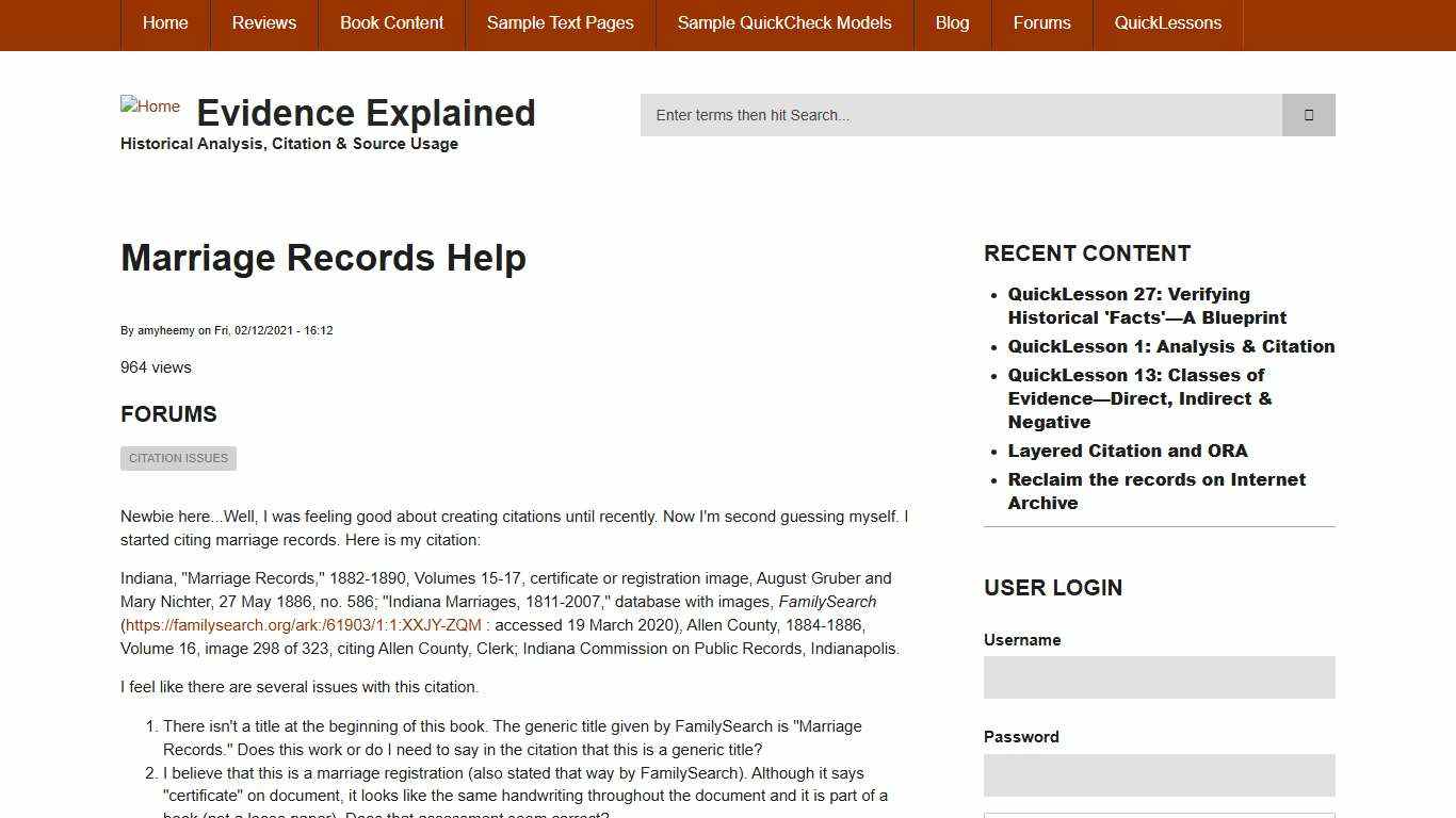 Marriage Records Help Evidence Explained
