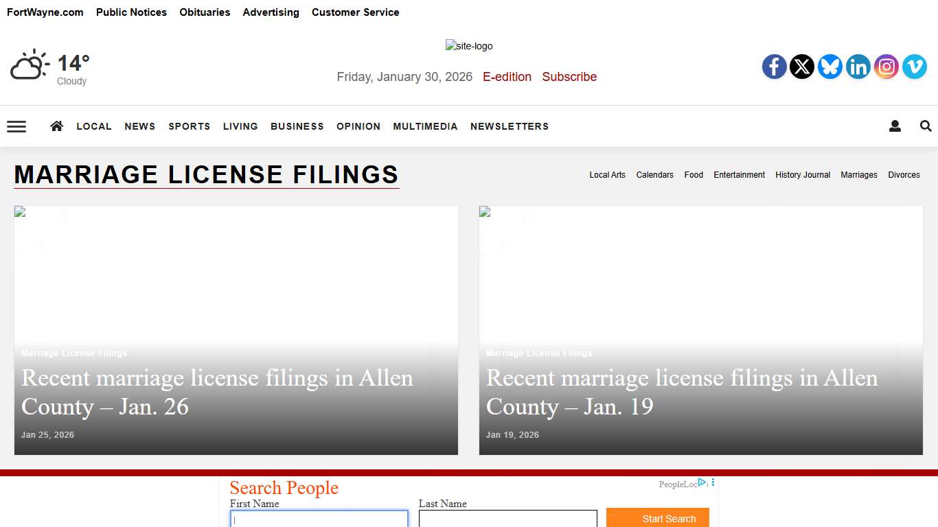 Marriage License Filings journalgazette.net